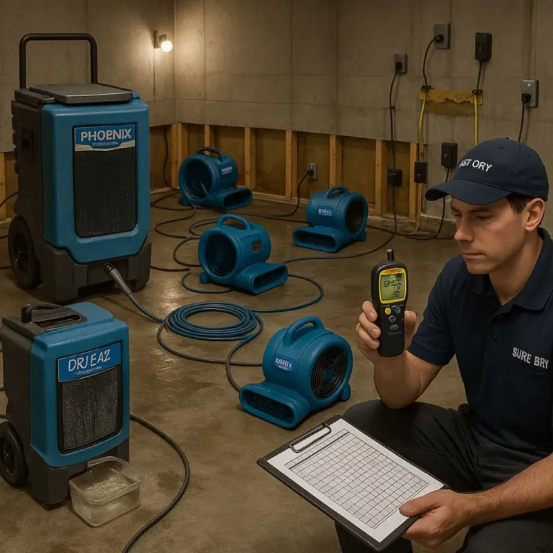 Structural Drying and Dehumidification process in Live Oak County, TX